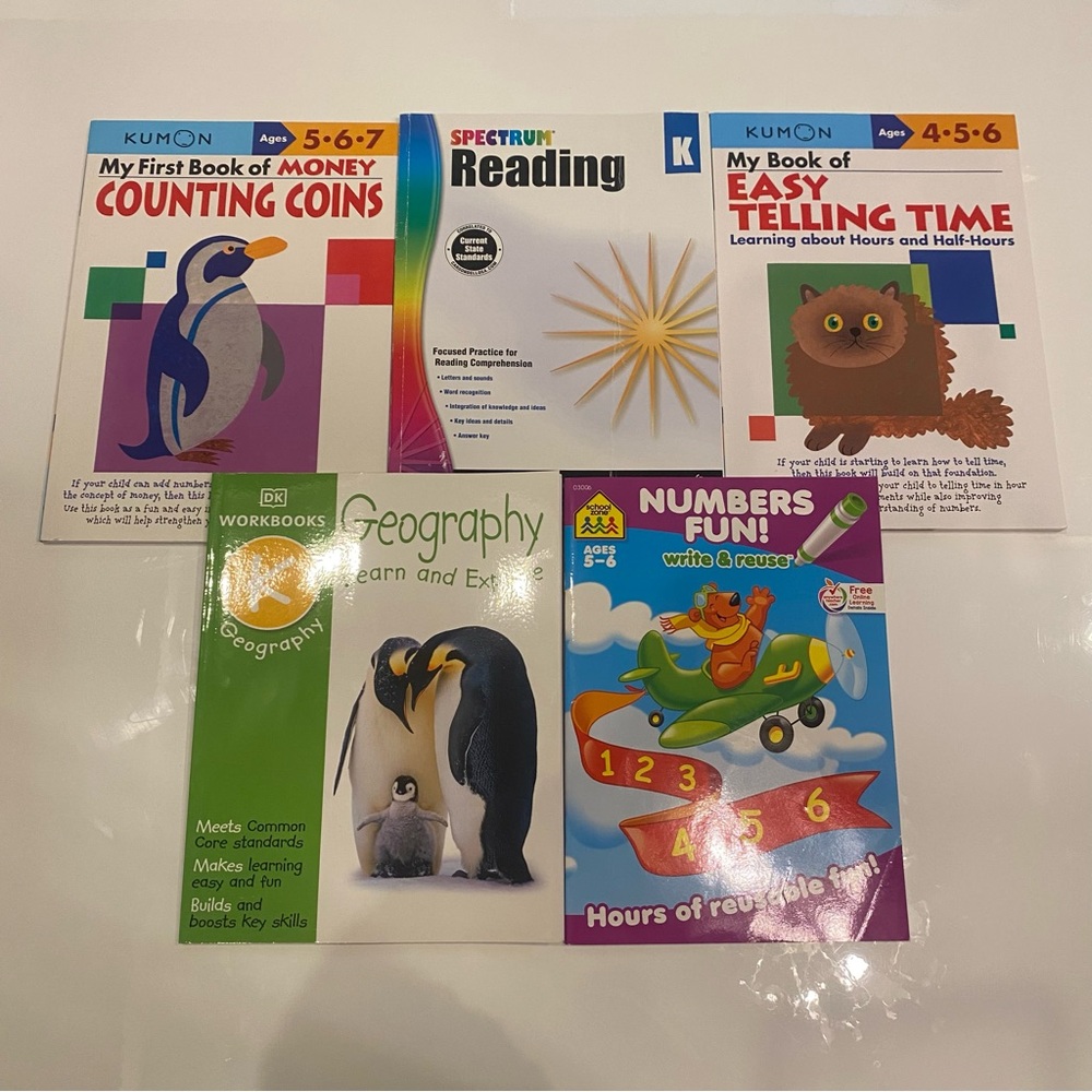 Kindergarten Homeschool Workbook Bundle | Kumon, DK, Spectrum, School Zone